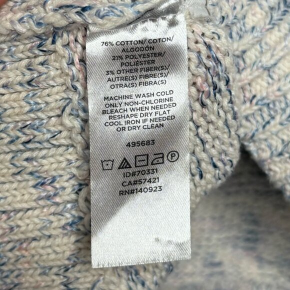 Loft Women's Multicolored V-Neck Pullover Cotton Blend Sweater- Sz S‎ - Picture 6 of 6